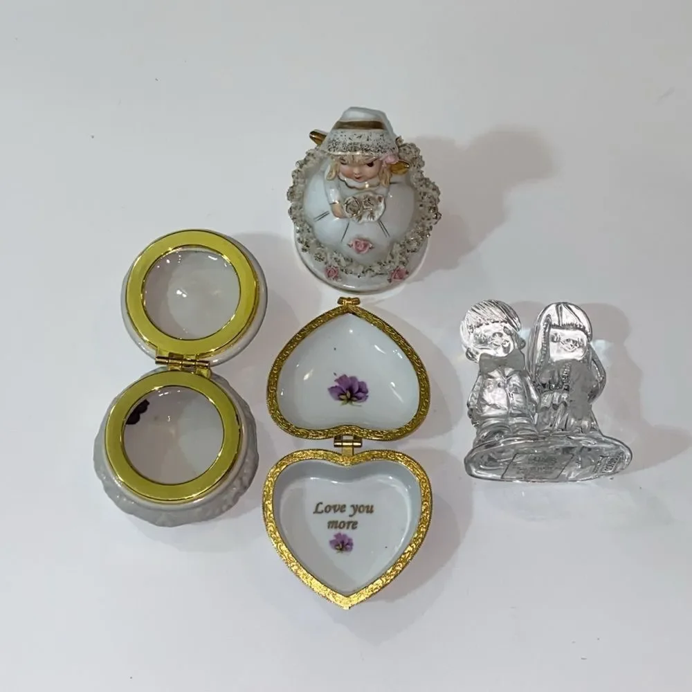 Vintage Decorative Porcelain and Glass Figurines Set 4